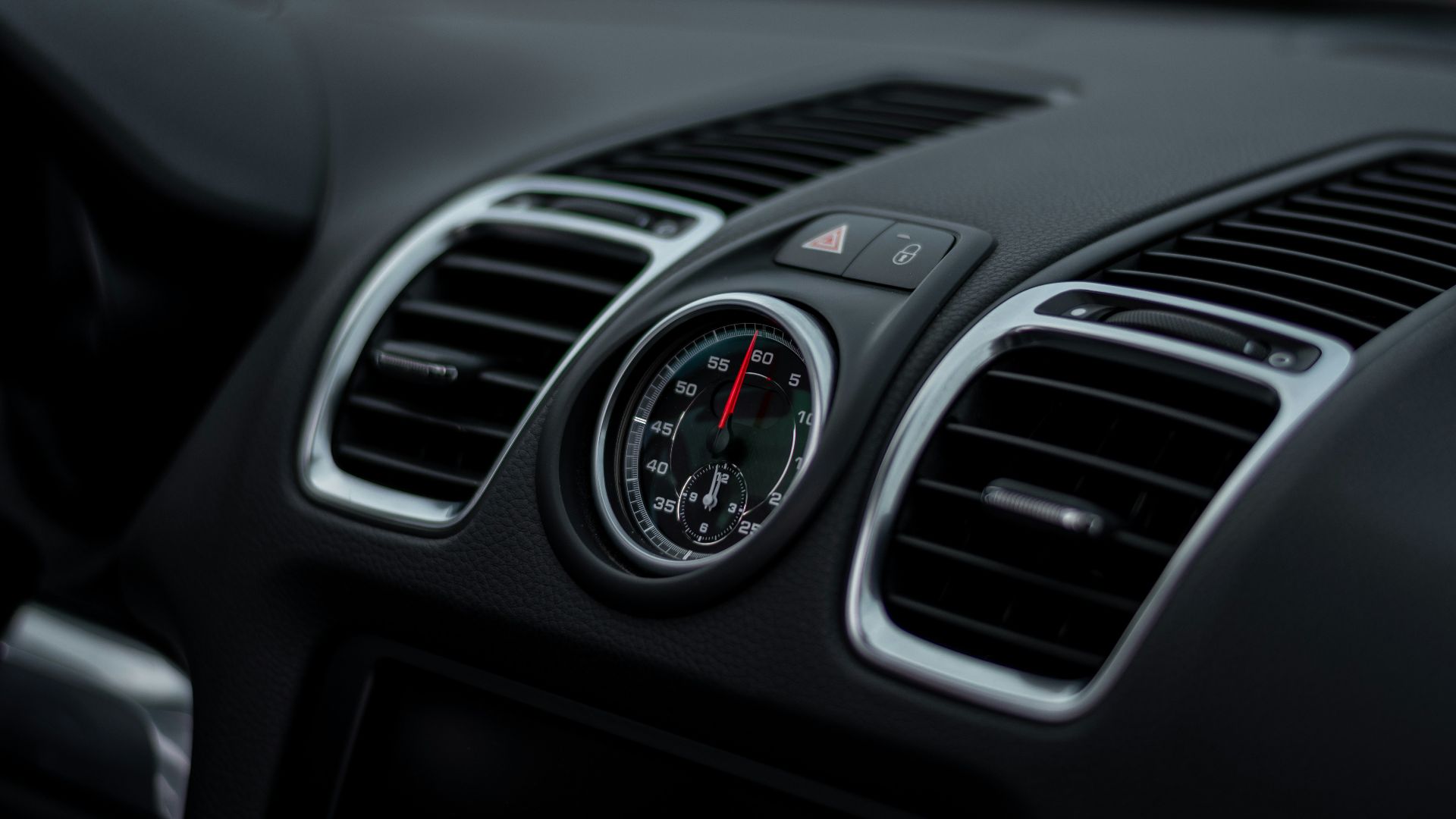 silver and black car air vent