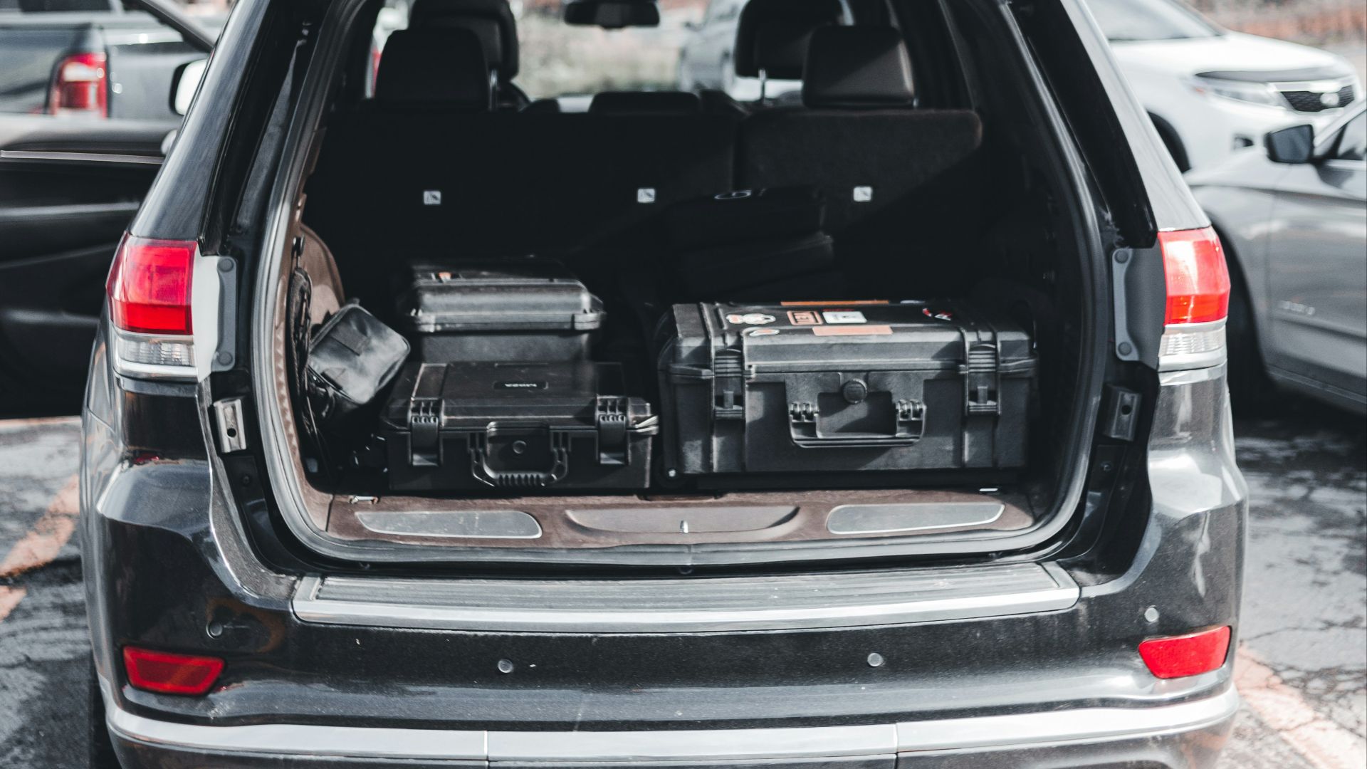 the back end of a car with its trunk open