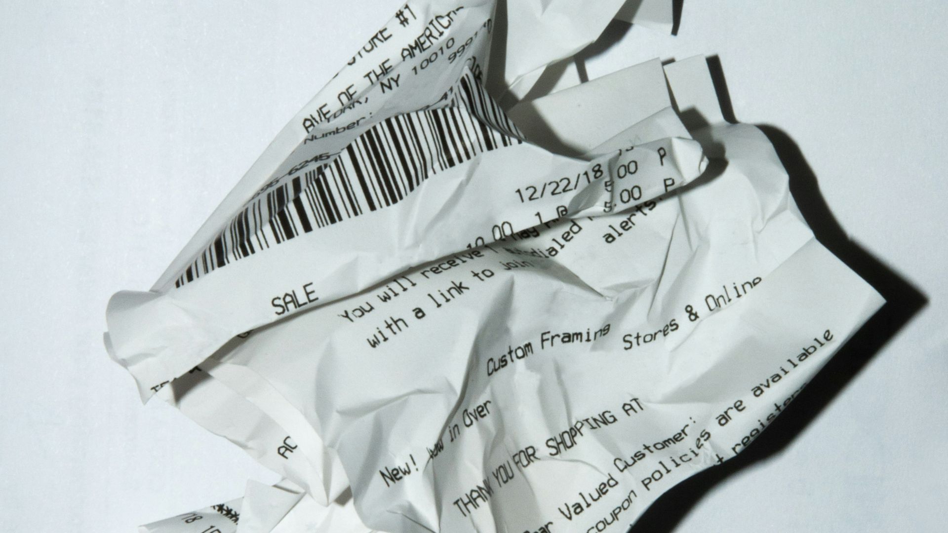 official receipt on white surface