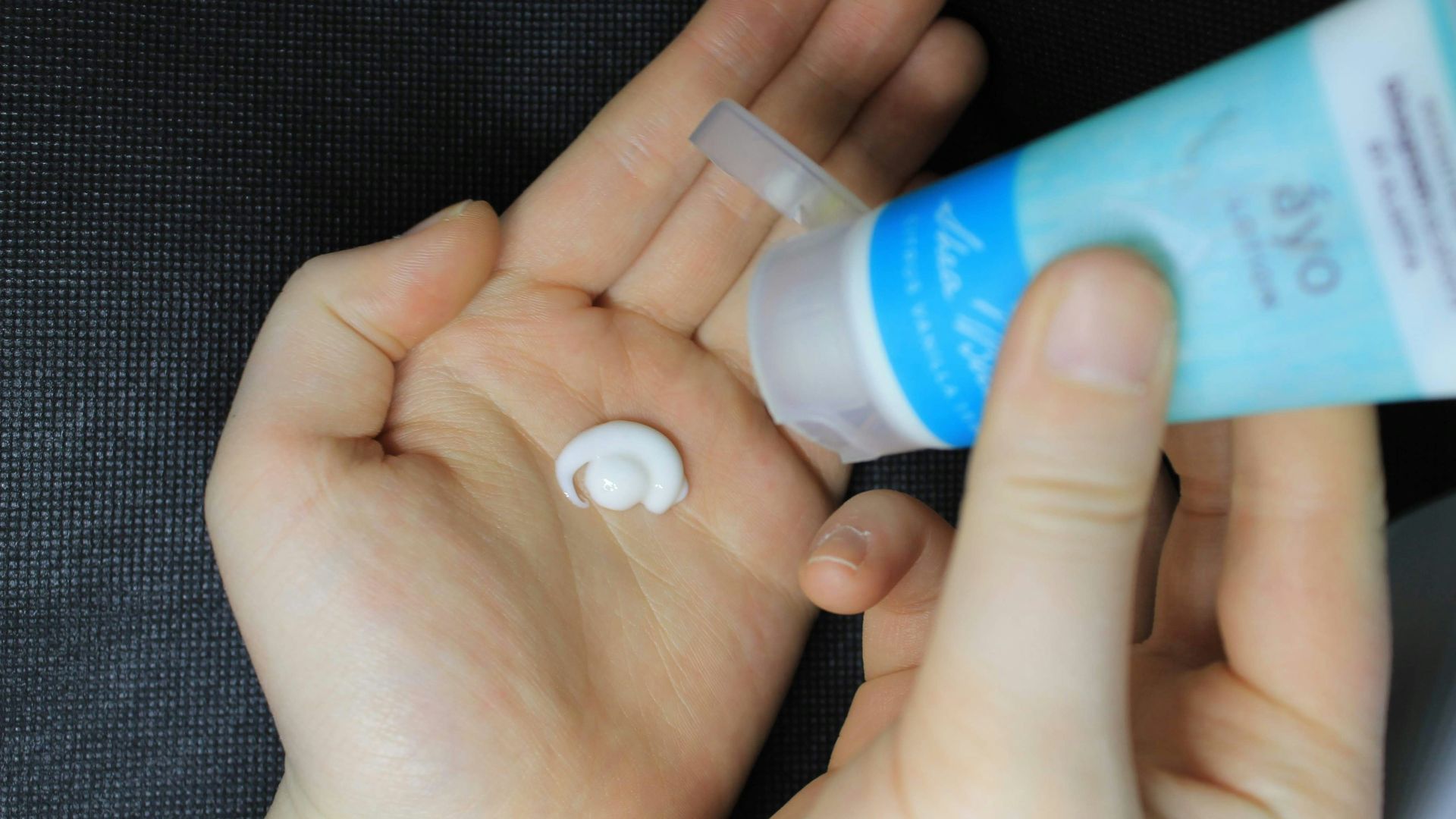 blue and white plastic bottle