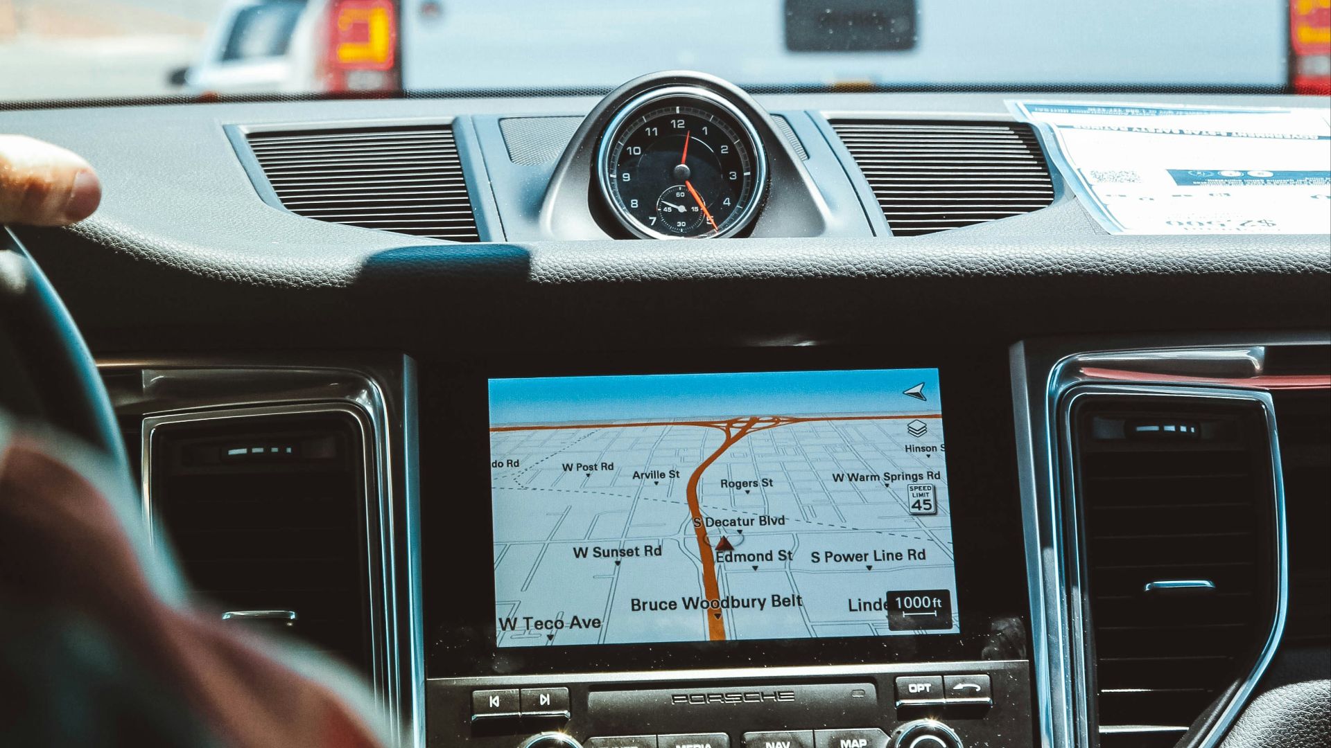 black GPS navigator turned on