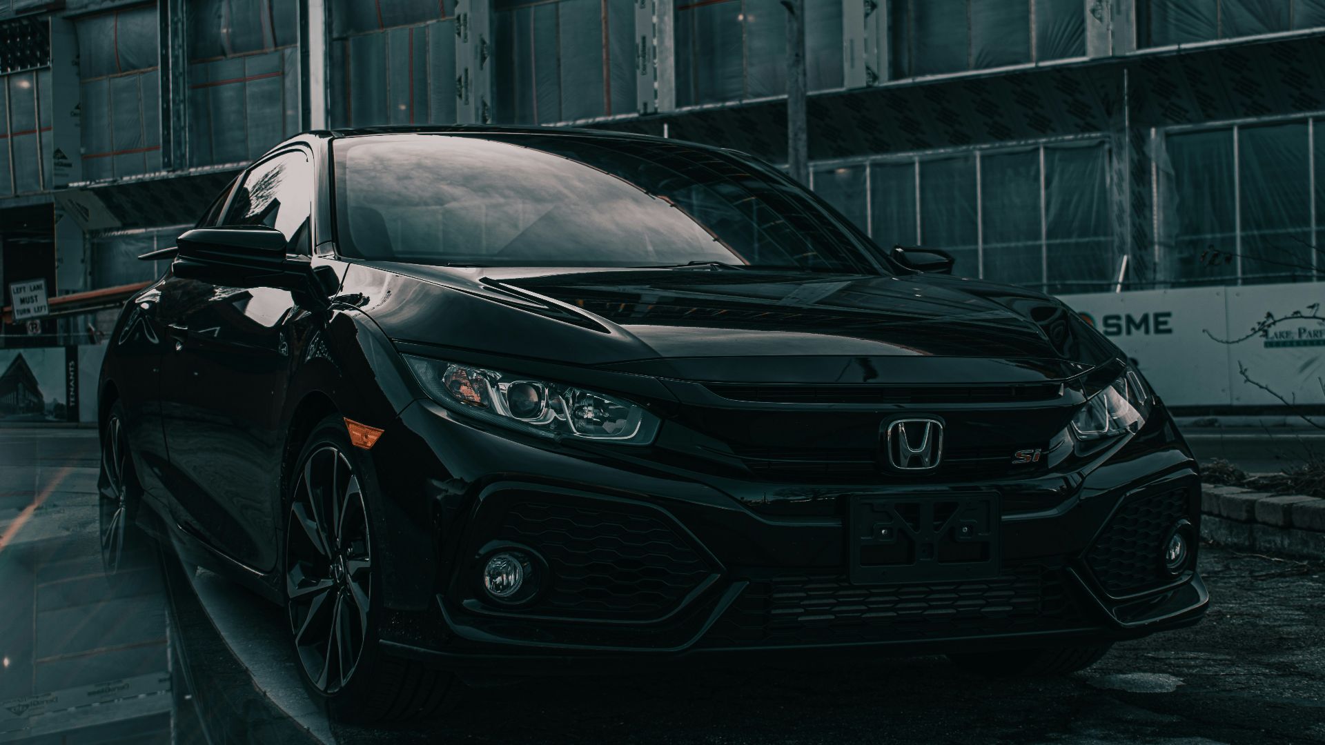 black mercedes benz c class parked on road
