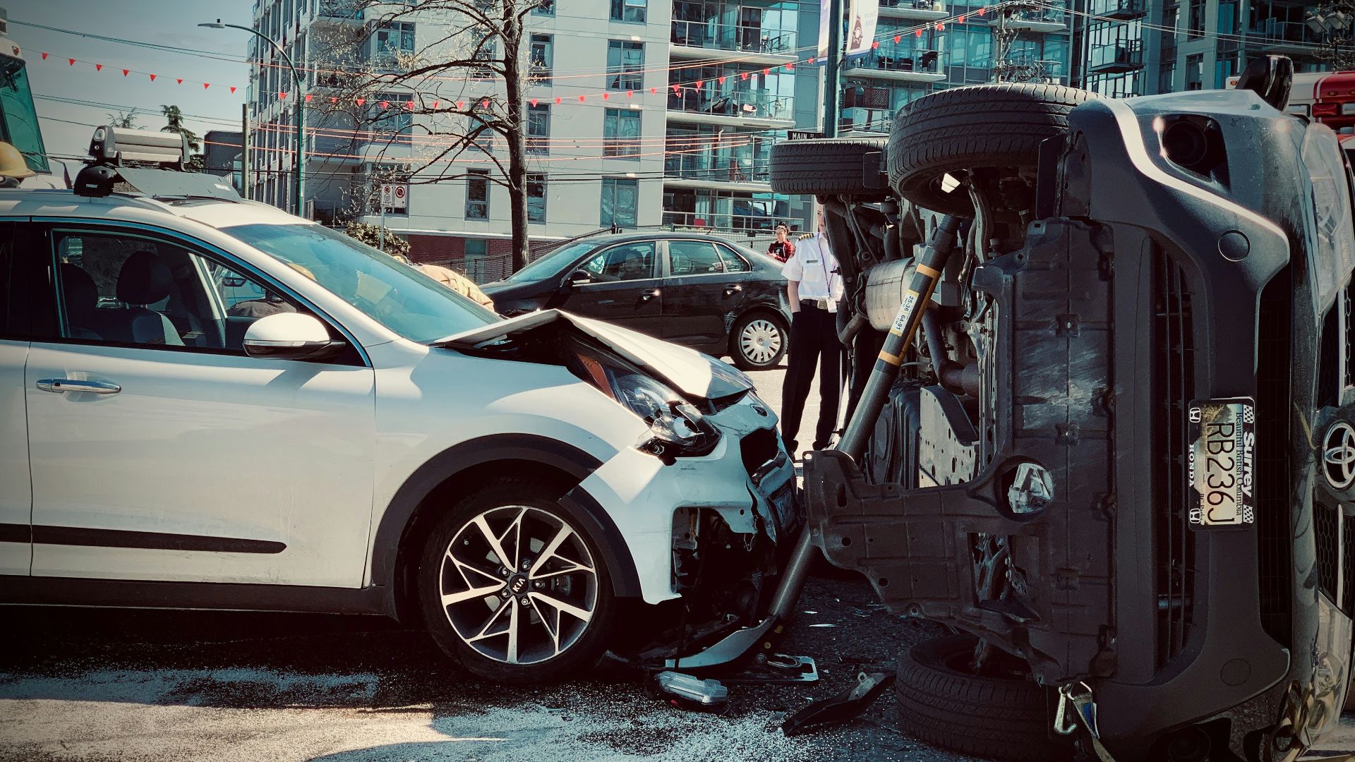 a car that has crashed into another car