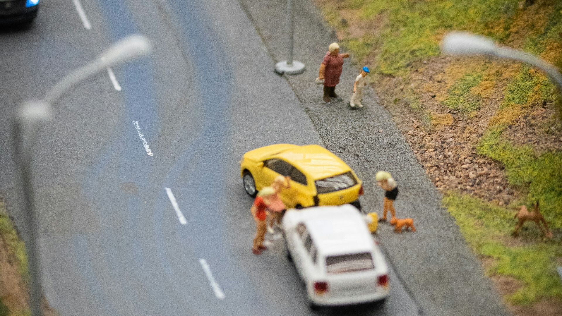 a toy model of a car being towed by a truck