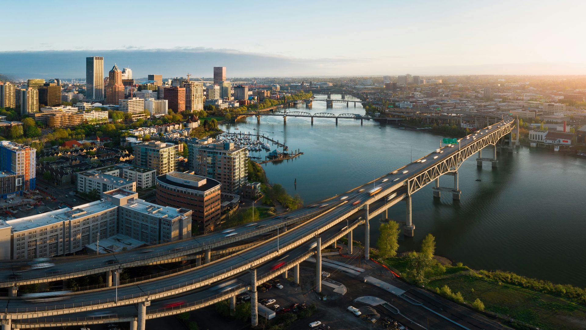 aerial photo of highway