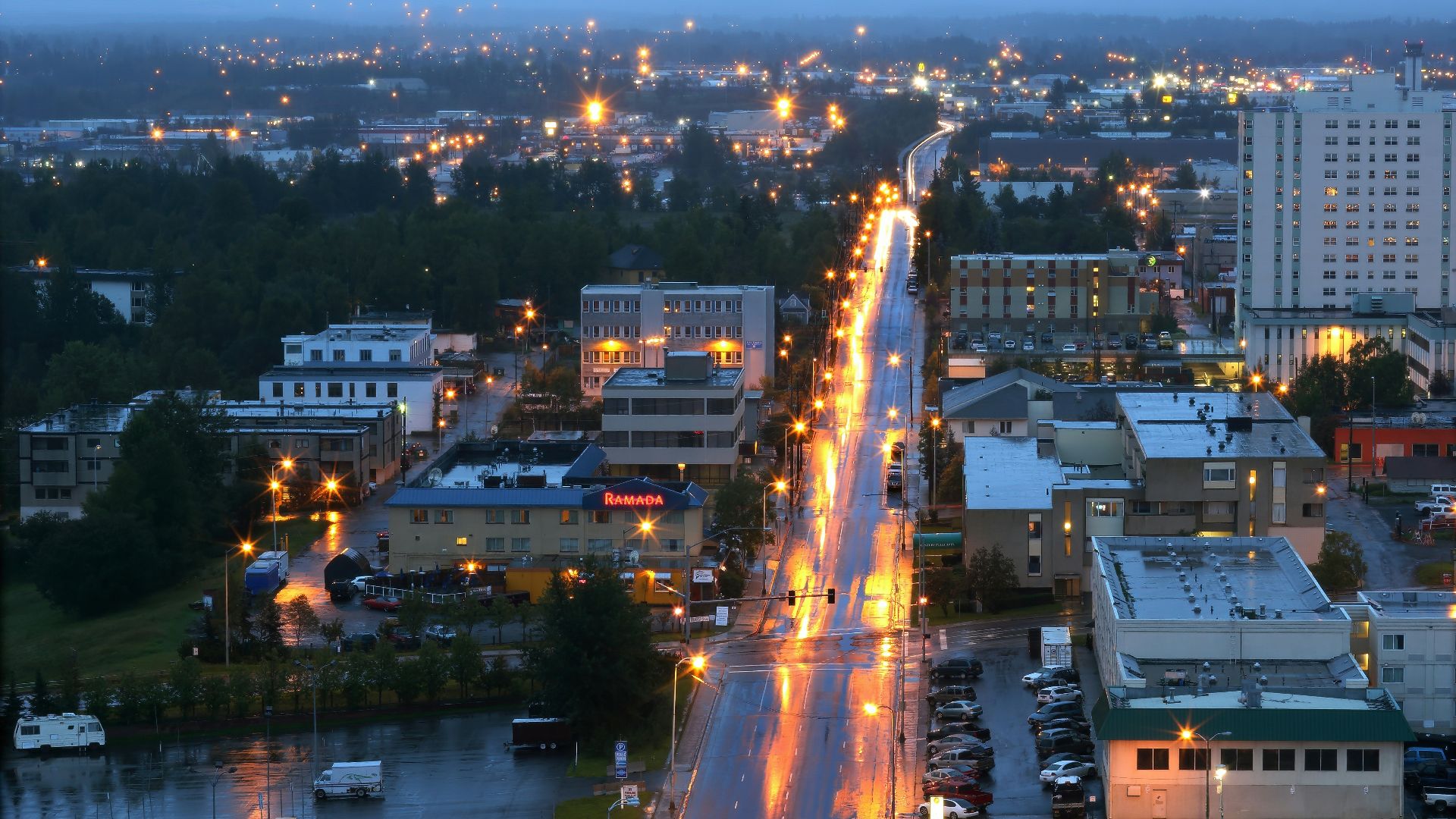 cars on road during night time