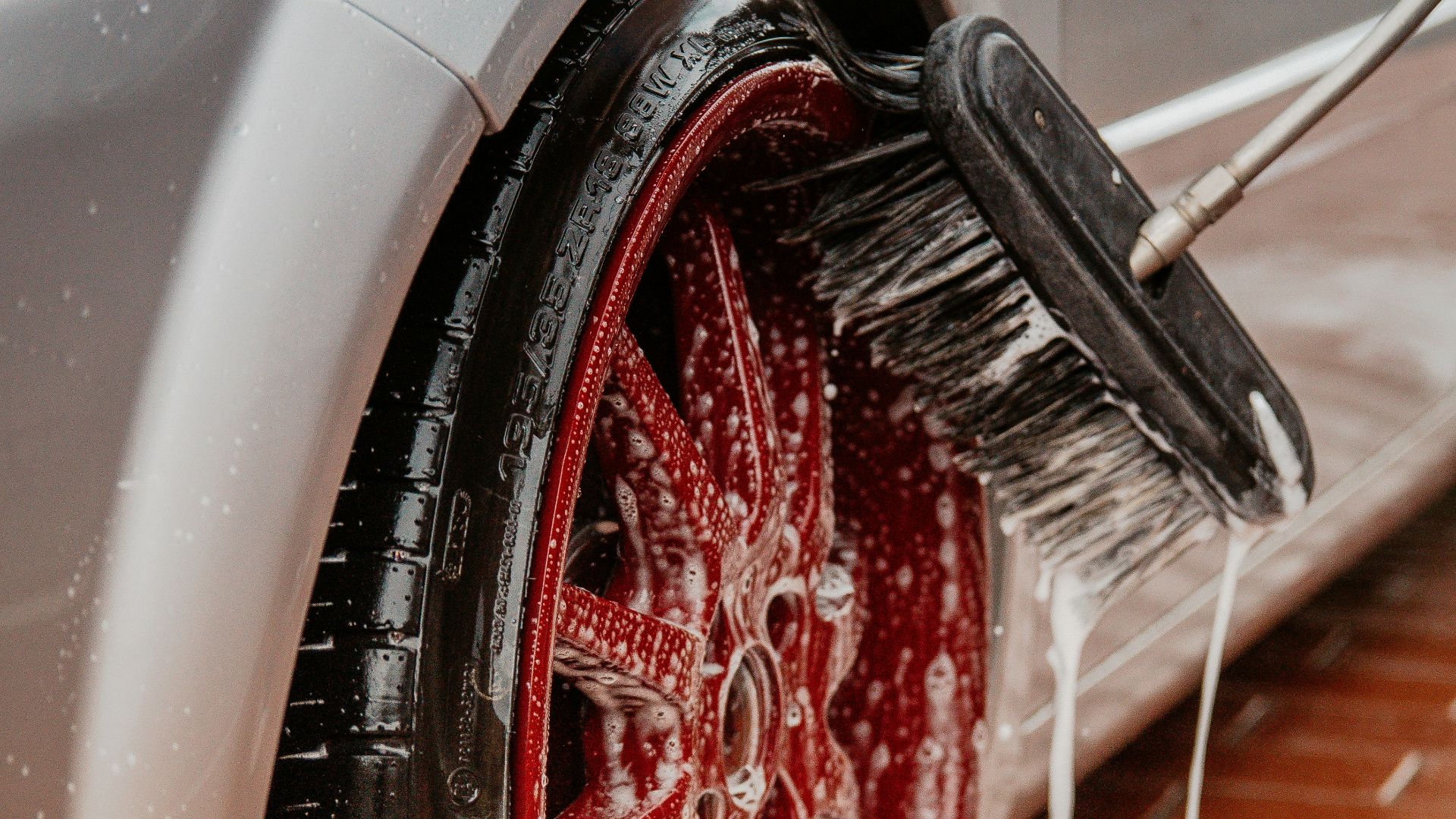 wheel being washed