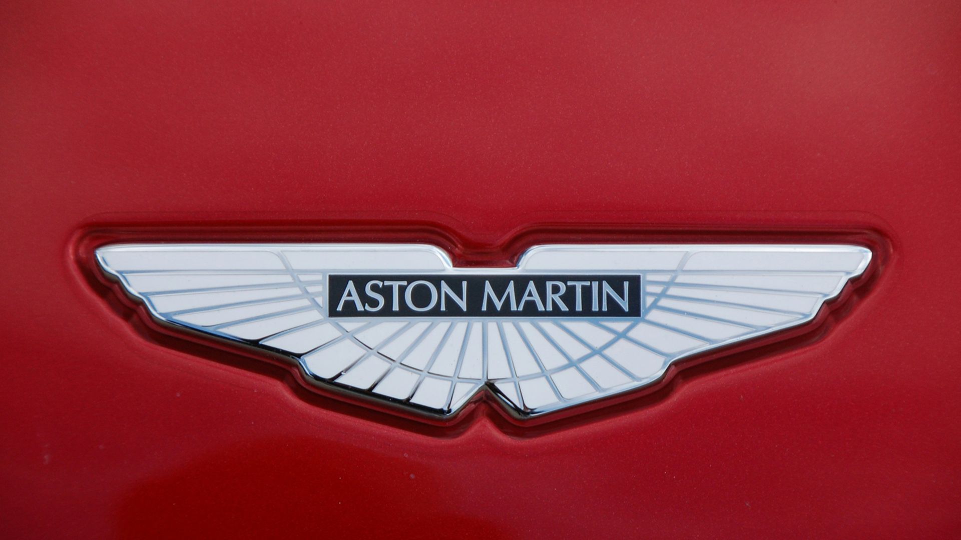 Aston Martin logo in close-up photo