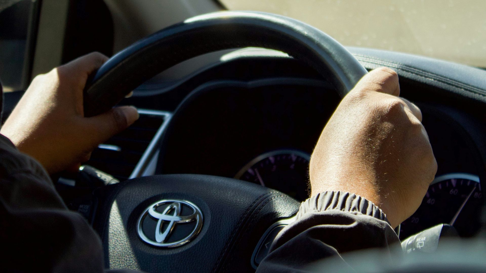 a person driving a car