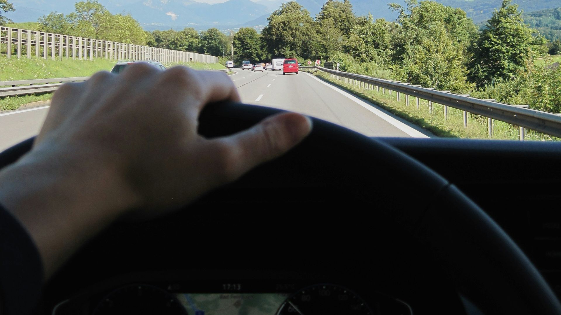 a person driving a car