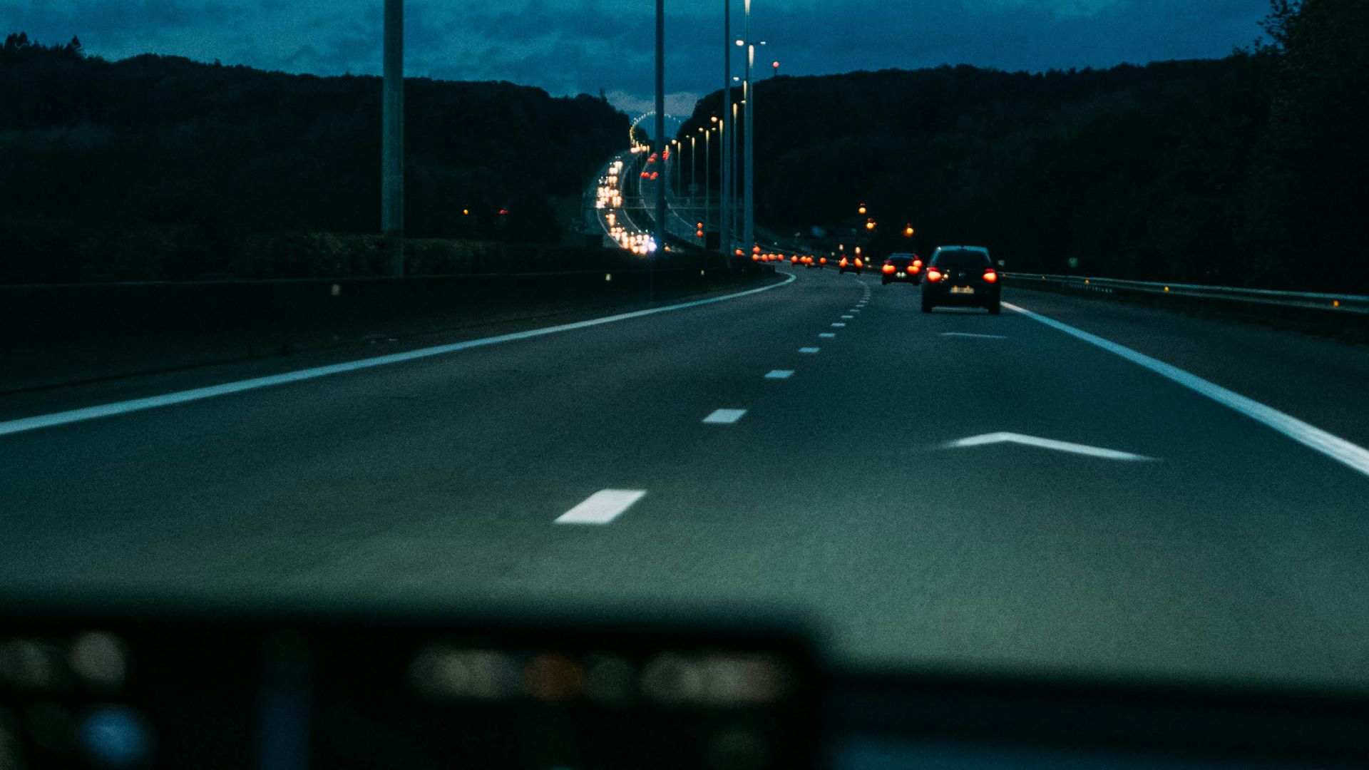 cars on road during night time