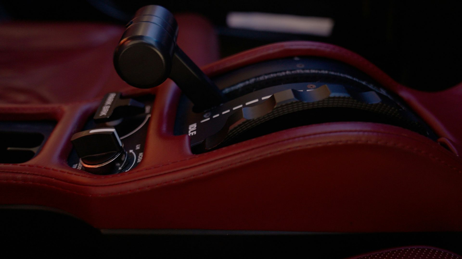 Close-up of a car's automatic gear shifter.