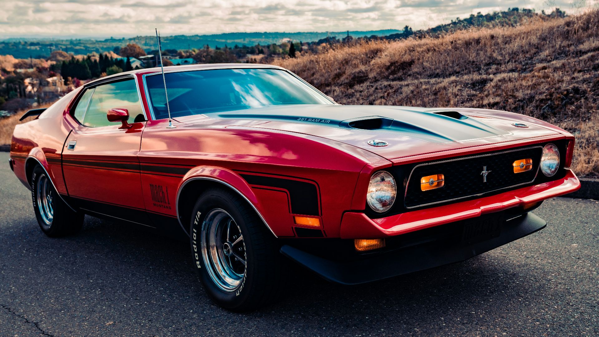 red chevrolet camaro on road during daytime
