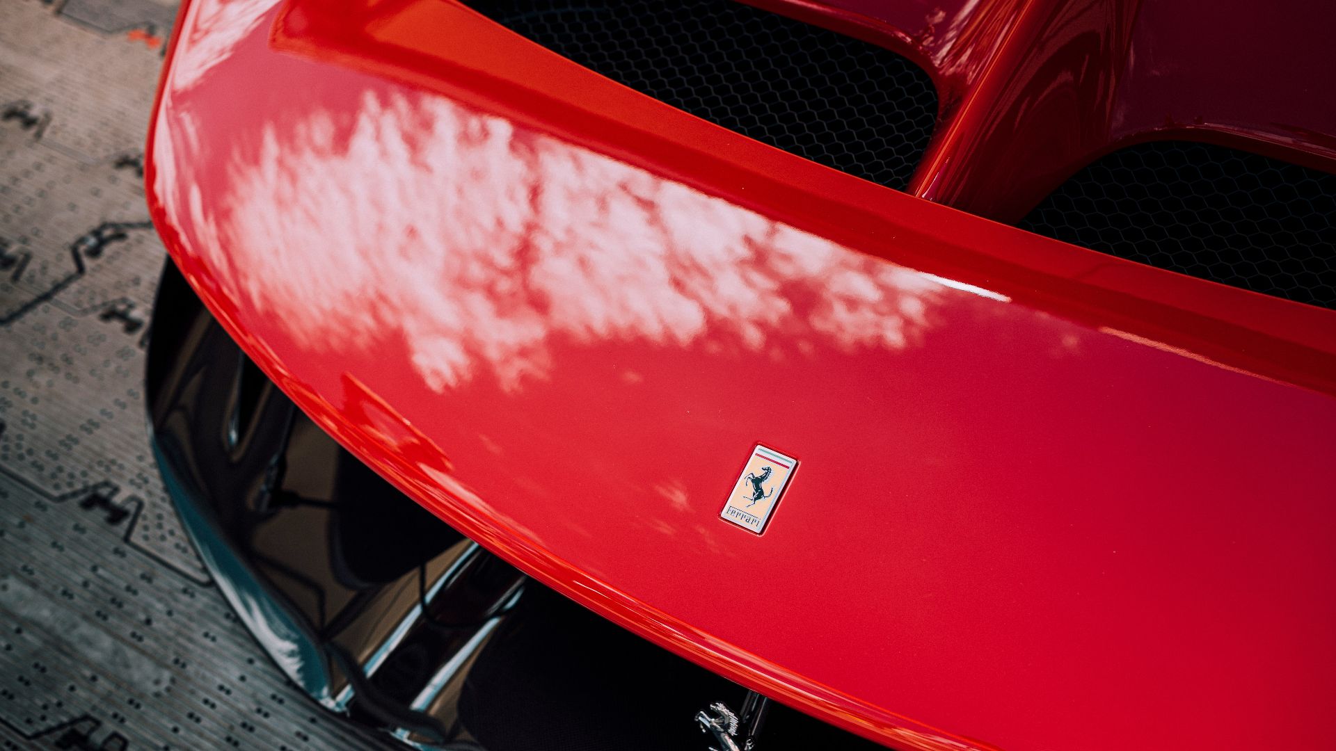 red and silver car engine