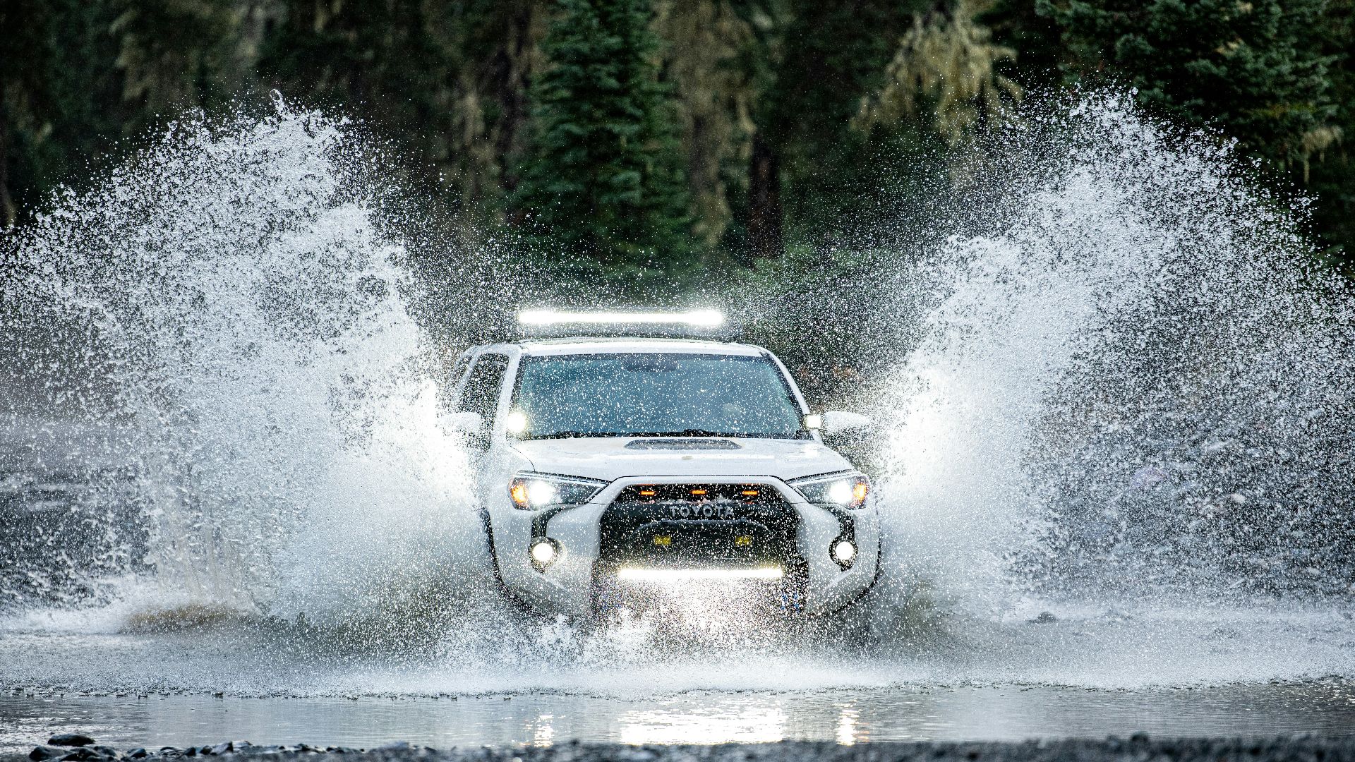 black chevrolet camaro on water