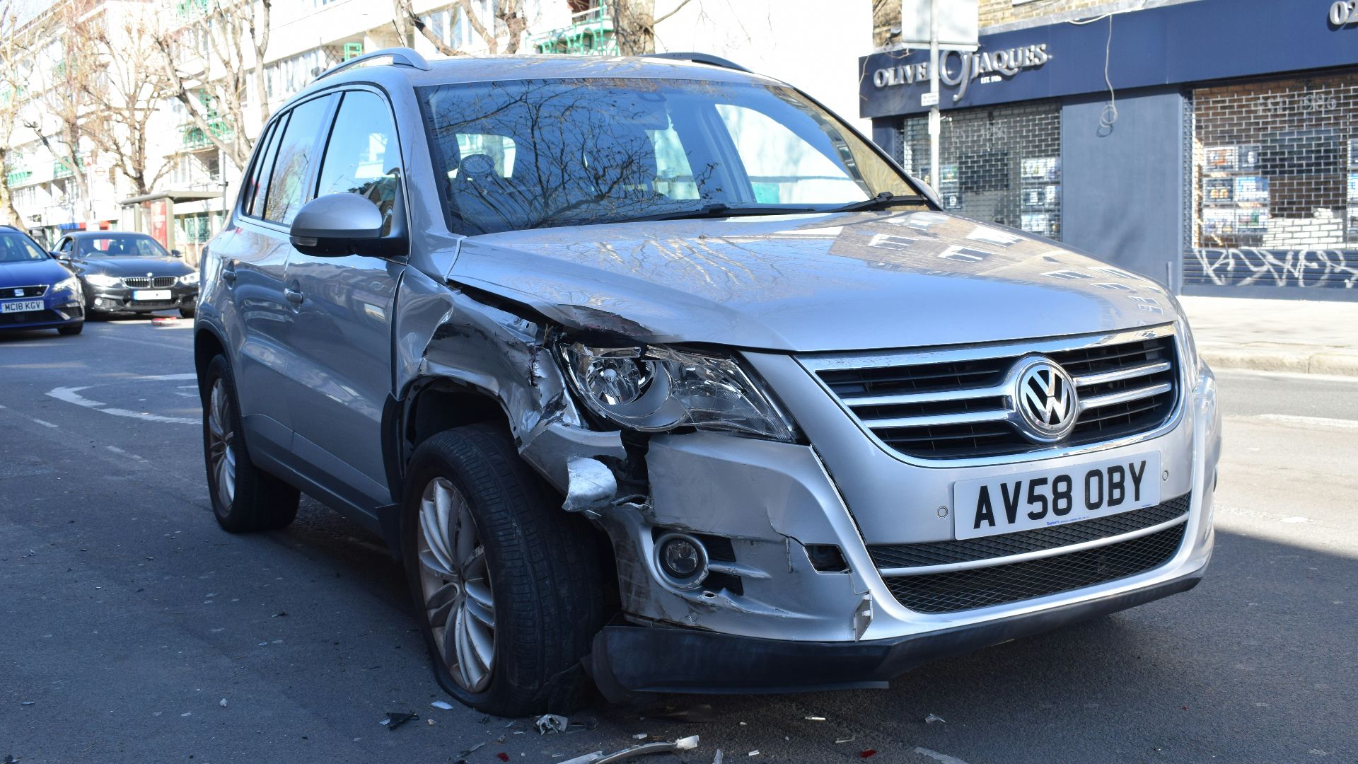 a car that has been hit by another car