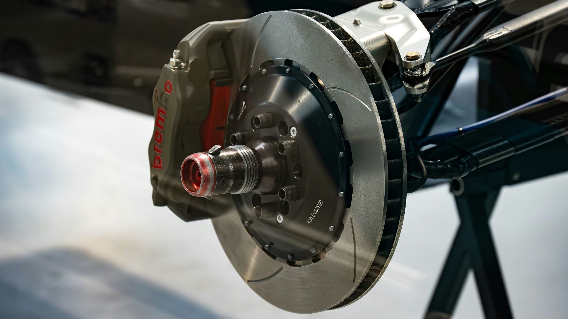a close up of a brake on a vehicle