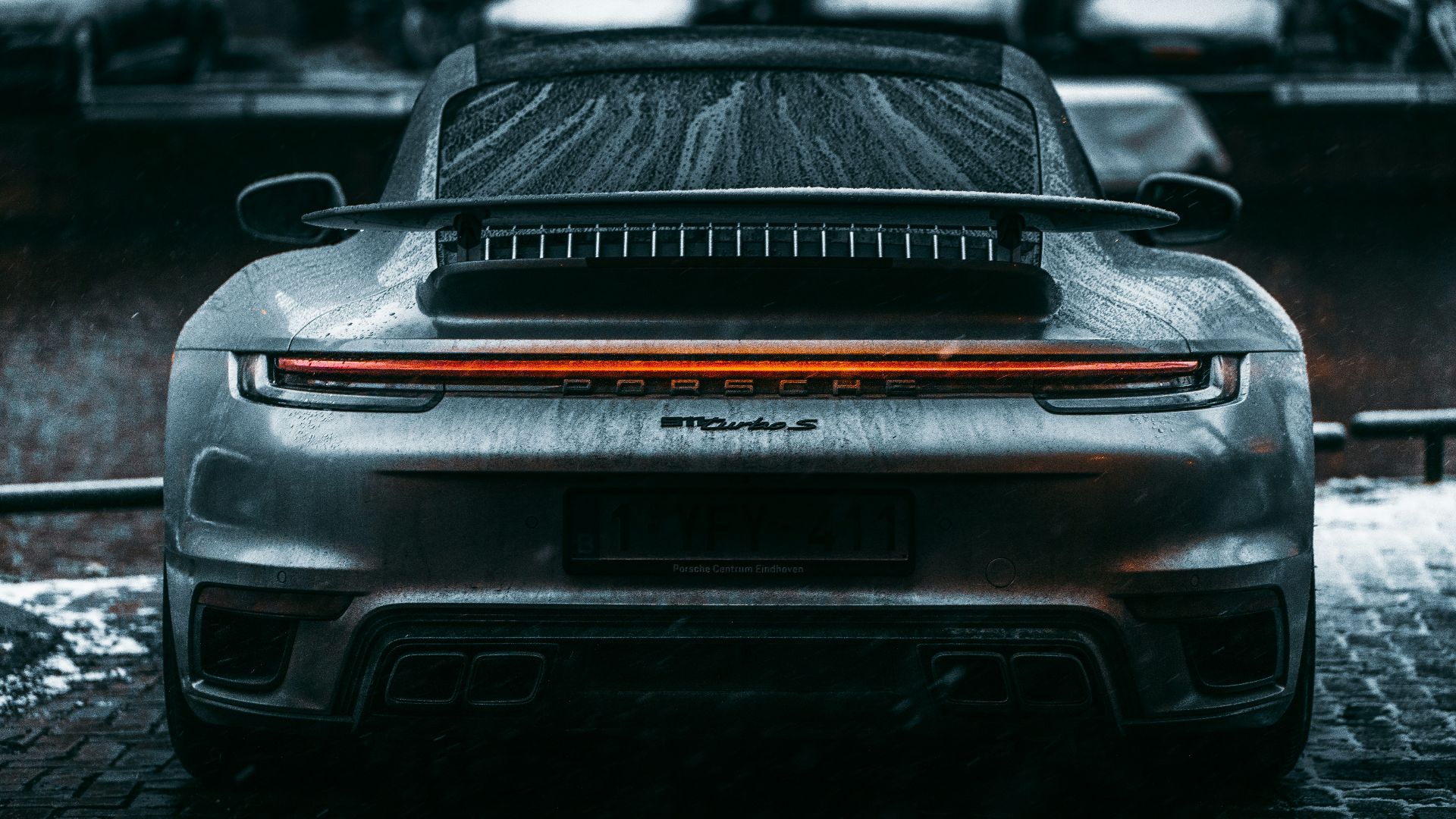 black car in grayscale photography