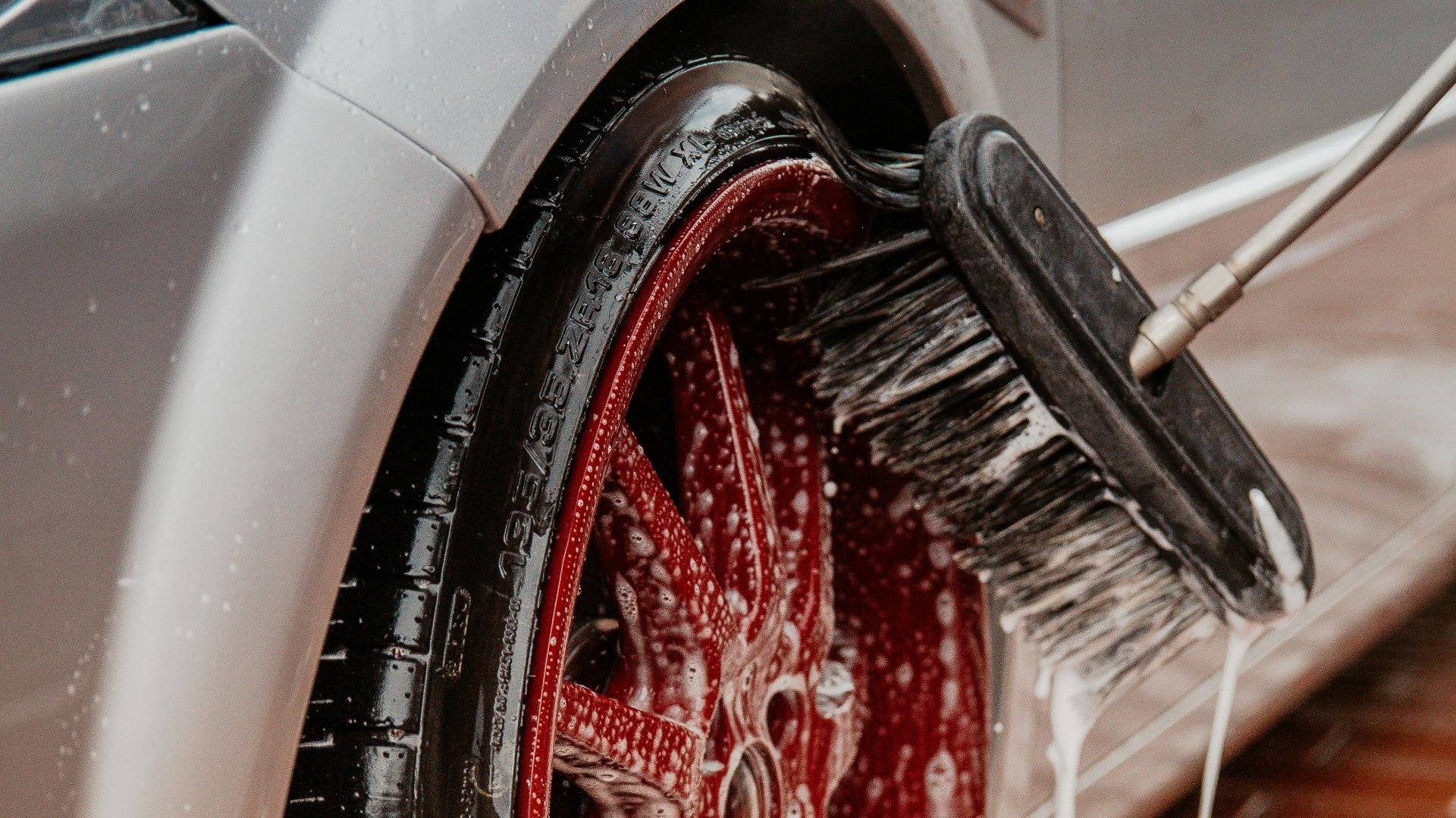 wheel being washed