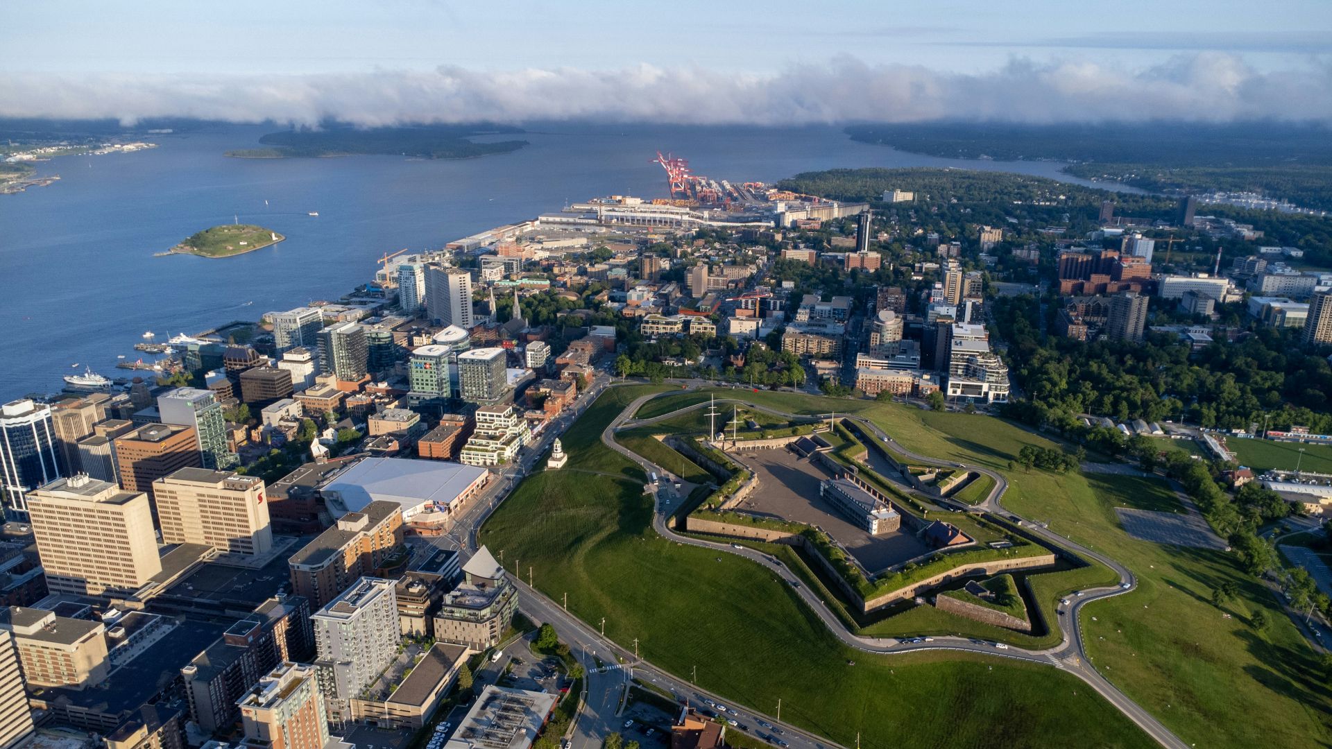 a city next to the water