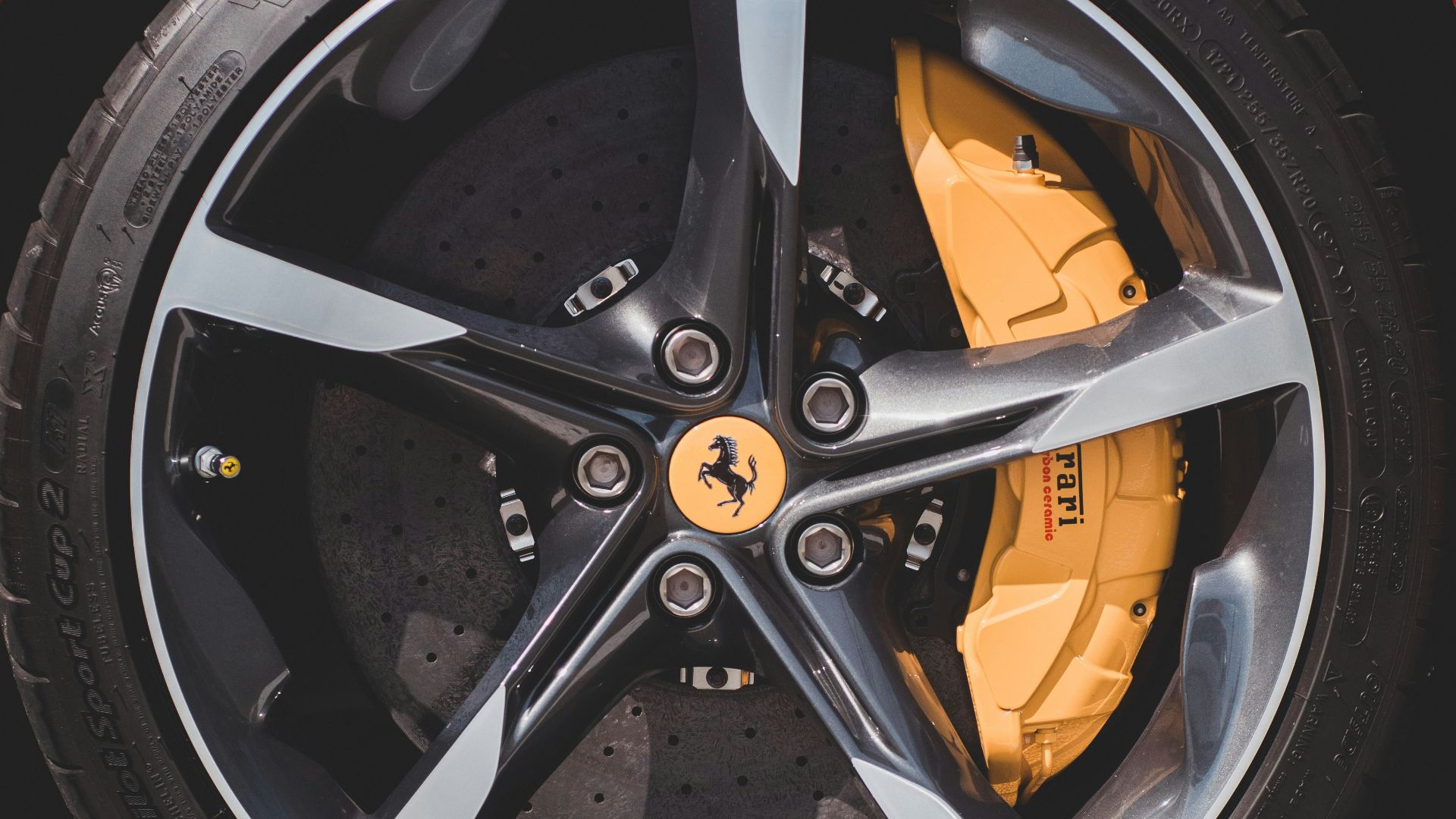 a close up of a car tire