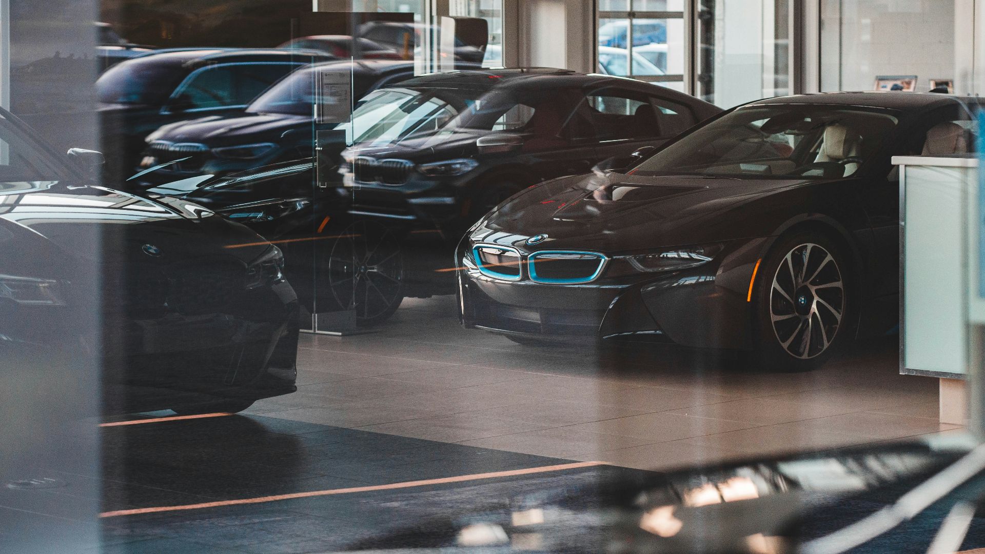 black cars in a parking lot
