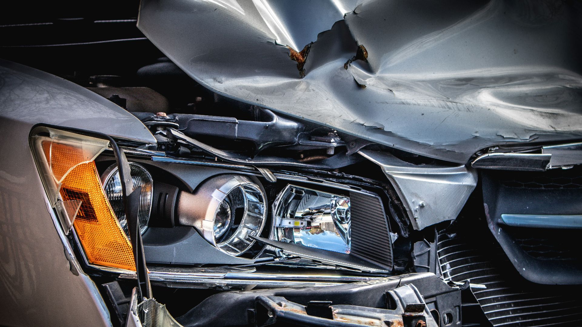 silver and black car engine